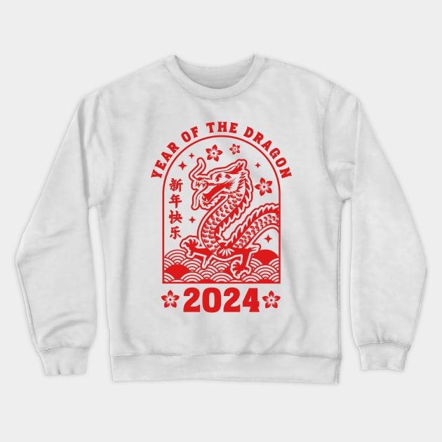 Chinese New Year 2024 - Lunar New Year of the Dragon 2024 Crewneck Sweatshirt by OrangeMonkeyArt